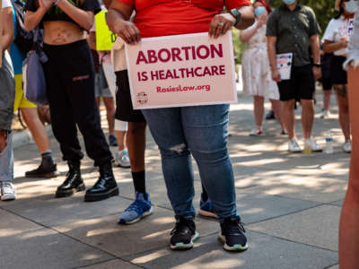 Abortion rights activists rally at the Texas State Capitol on September 11, 2021, in Austin, Texas.