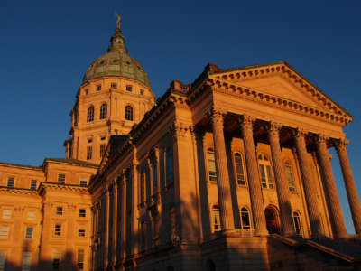 The Kansas state capitol building in Topeka, Kansas.