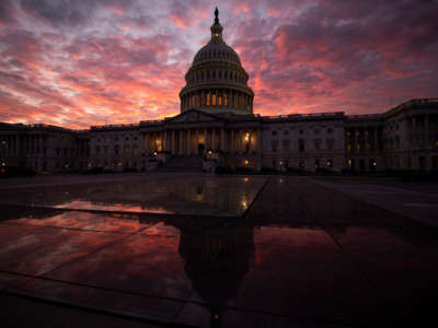 Sunset at the U.S. Capitol on December 9, 2021.