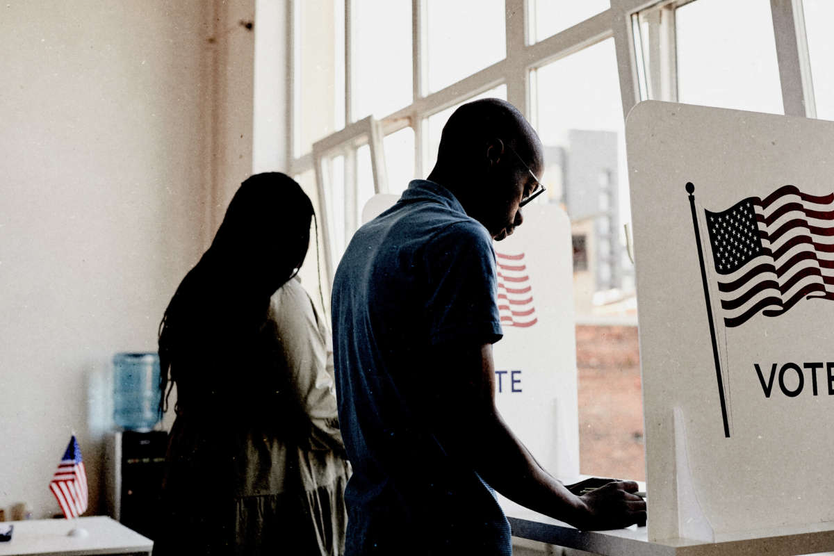 Black voters at polling place