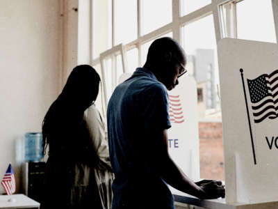 Black voters at polling place