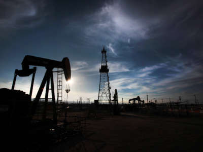 Oil pumps and equipment in the South Belridge oil field in Kern County pictured on March 4, 2014, about forty miles west of Bakersfield, California.