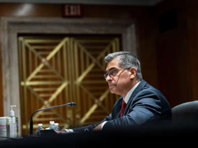 Xavier Becerra, Secretary of Health and Human Services, testifies during a Senate Appropriations Subcommittee hearing on June 9, 2021, at the U.S. Capitol in Washington, D.C.