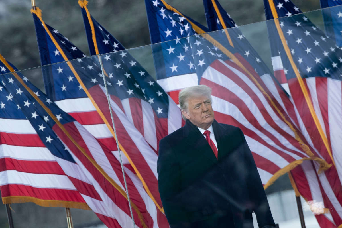 President Donald Trump speaks to supporters from The Ellipse near the White House on January 6, 2021, in Washington, D.C.