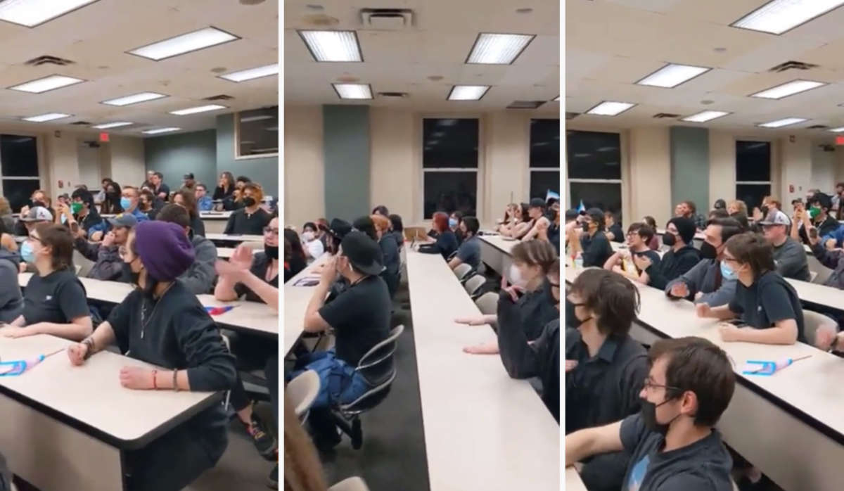 Texas College Protesters Shut Down Event for Anti Trans Candidate Jeff