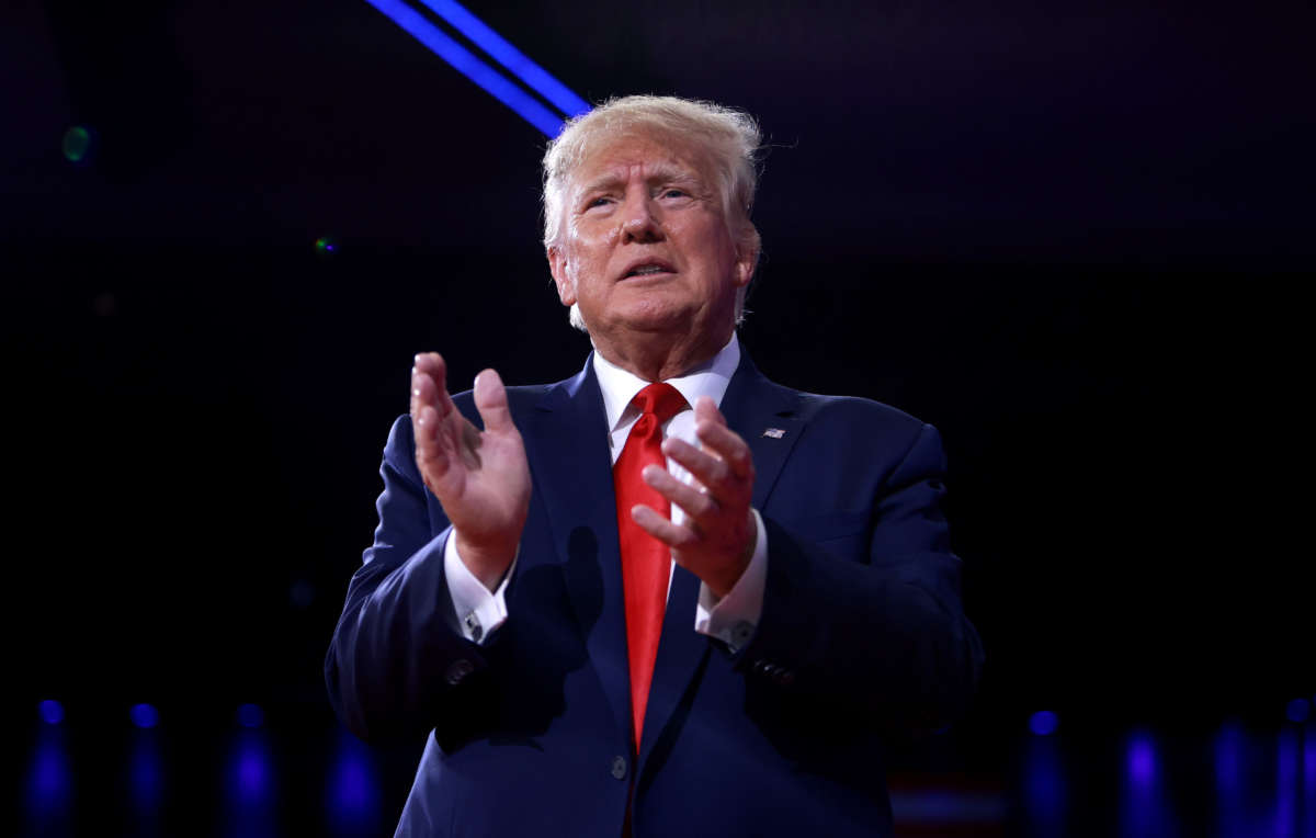 Former President Donald Trump speaks during the Conservative Political Action Conference (CPAC) at The Rosen Shingle Creek on February 26, 2022, in Orlando, Florida.