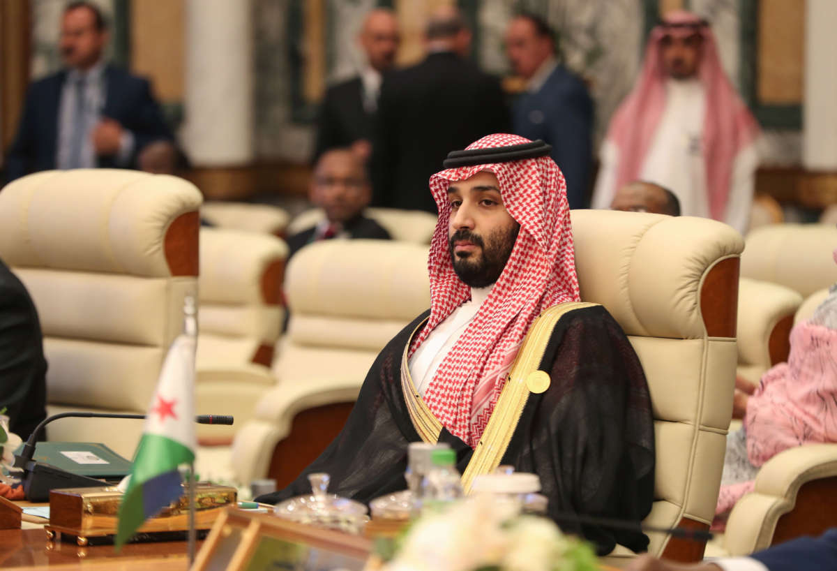 Saudi Crown Prince Mohammed bin Salman is seen at al-Safa Royal Palace in Mecca on May 31, 2019.