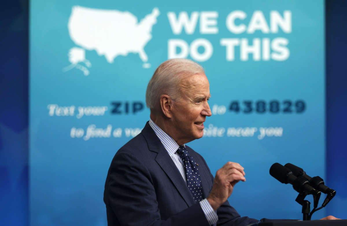 President Joe Biden speaks during an event in the South Court Auditorium of the White House on June 2, 2021, in Washington, D.C.