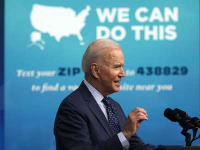 President Joe Biden speaks during an event in the South Court Auditorium of the White House on June 2, 2021, in Washington, D.C.