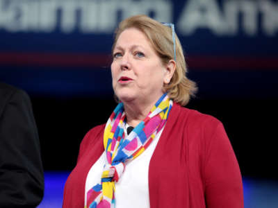 Ginni Thomas speaks at the 2017 Conservative Political Action Conference in National Harbor, Maryland, on February 23, 2017.