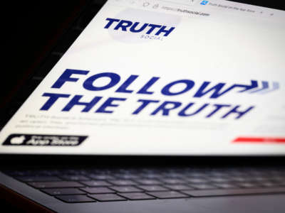 A website for the Truth Social platform and app is seen on January 4, 2022.