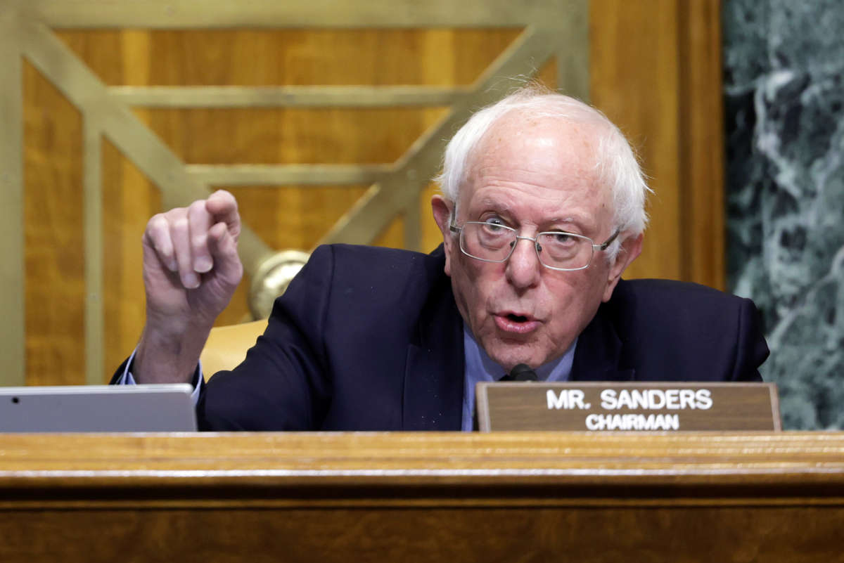 Sen. Bernie Sanders speaks during a hearing at the Dirksen Senate Office Building on March 30, 2022, in Washington, D.C.