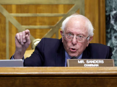 Sen. Bernie Sanders speaks during a hearing at the Dirksen Senate Office Building on March 30, 2022, in Washington, D.C.
