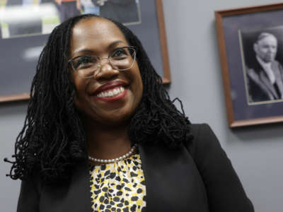 Supreme Court Nominee Ketanji Brown Jackson is pictured on Capitol Hill, on April 5, 2022, in Washington, D.C.