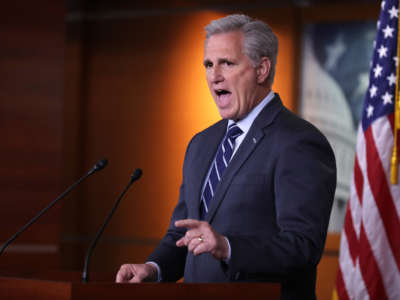 House Minority Leader Kevin McCarthy holds his weekly news conference at the U.S. Capitol on June 13, 2019, in Washington, D.C.