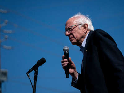 Sen. Bernie Sanders speaks at a campaign rally on February 28, 2020, in Aiken, South Carolina.