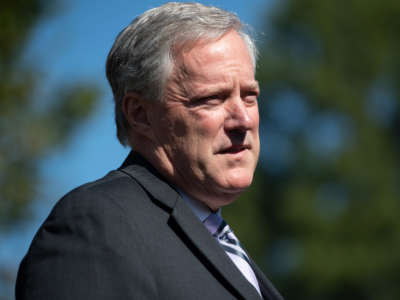 White House Chief of Staff Mark Meadows speaks outside the White House in Washington, D.C., on October 2, 2020.