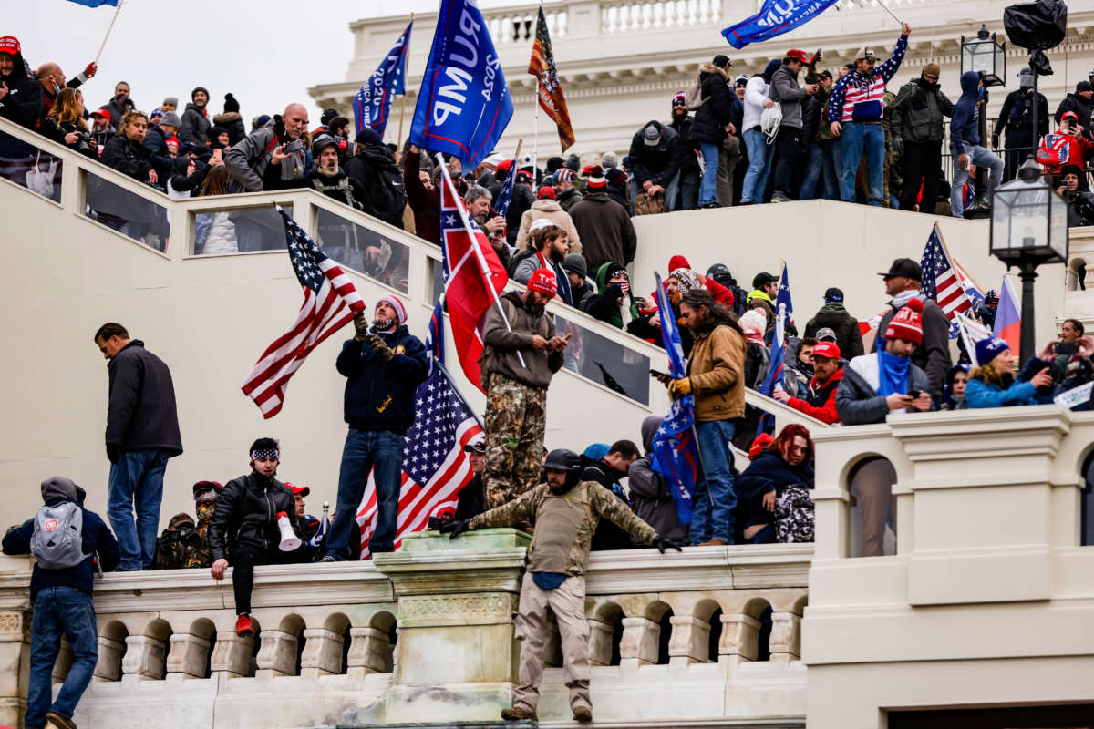 Pro-Trump supporters storm the U.S. Capitol following a rally with President Donald Trump on January 6, 2021, in Washington, D.C.