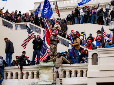 Pro-Trump supporters storm the U.S. Capitol following a rally with President Donald Trump on January 6, 2021, in Washington, D.C.