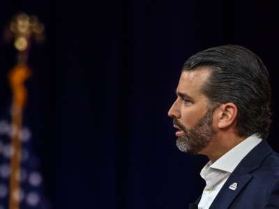 Donald Trump Jr., son of former President Donald Trump, speaks at the Conservative Political Action Conference 2022 in Orlando, Florida, on February 27, 2022.