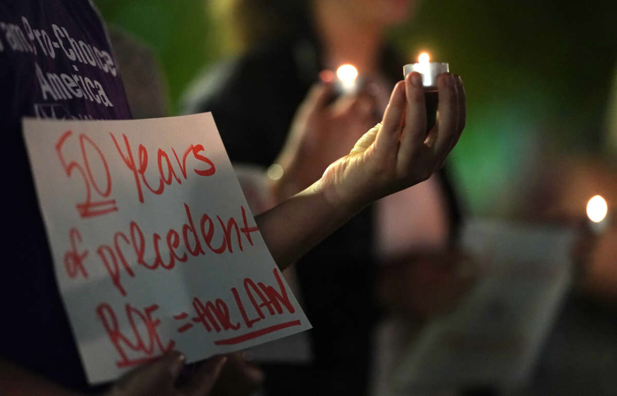 Abortion activists gather at the U.S. Supreme Court in Washington, D.C., on May 2, 2022.