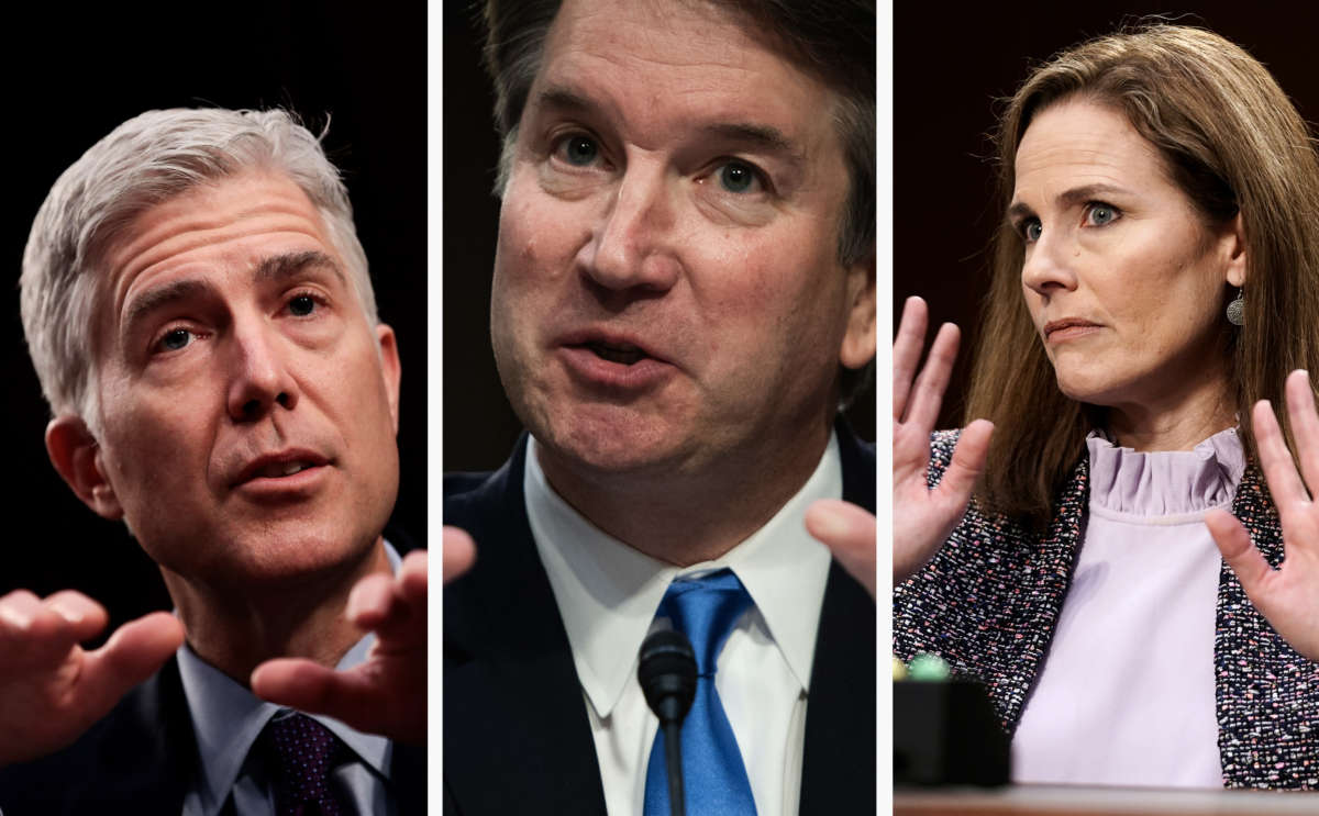 Supreme Court nominees Neil Gorsuch, Brett Kavanaugh and Amy Coney Barrett