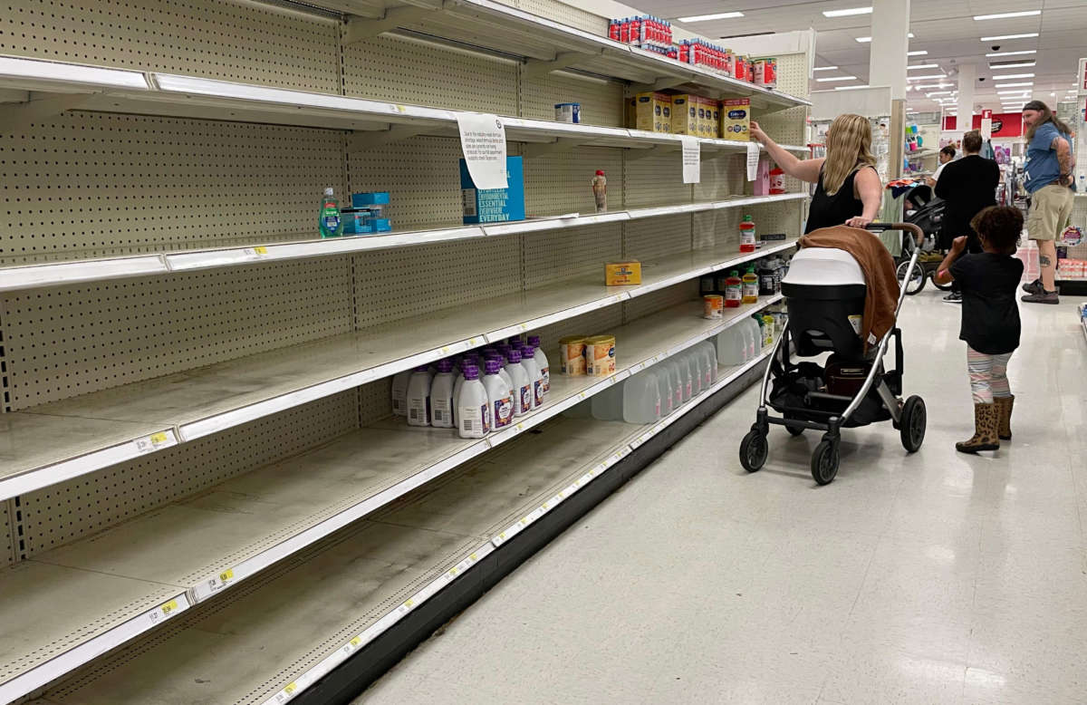 A woman shops for baby formula at Target in Annapolis, Maryland, on May 16, 2022.
