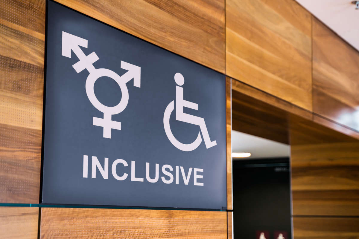 Gender inclusive restroom sign