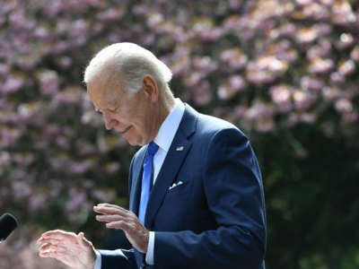 President Joe Biden speaks on Earth Day at Seward Park in Seattle, Washington, on April 22, 2022.