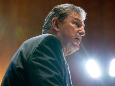 Sen. Joe Manchin asks questions during a hearing at the U.S. Capitol in Washington, D.C. on May 4, 2022.