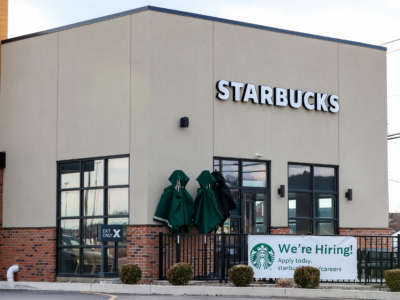 A Starbucks store in Bloomsburg, Pennsylvania, on February 10, 2022.