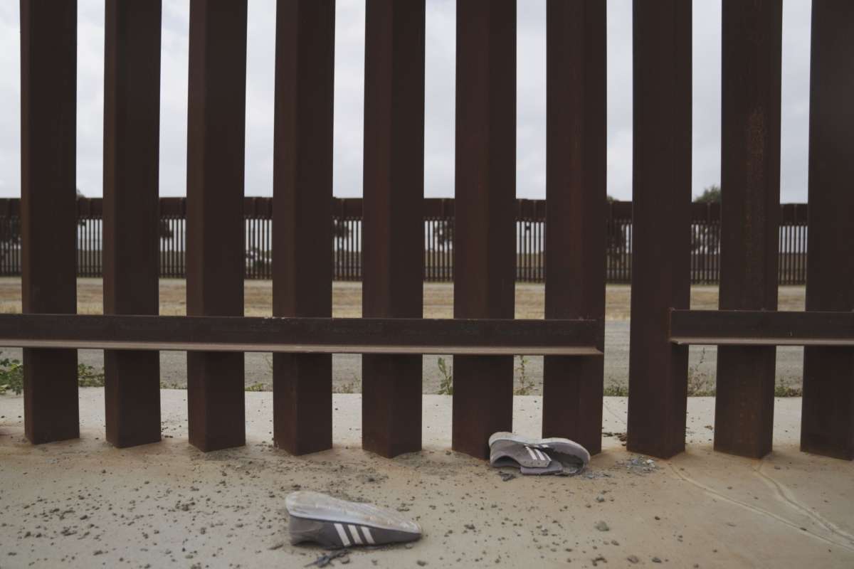 The border wall separating the United States and Mexico as seen on April 28, 2022, in San Diego, California.