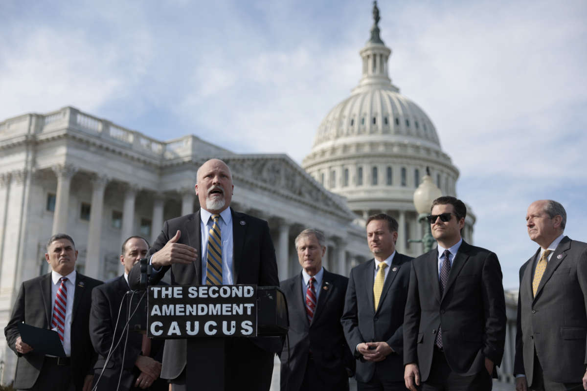 Rep. Chip Roy speaks at a press conference alongside members of the Second Amendment Caucus outside the U.S. Capitol Building on March 8, 2022, in Washington, D.C.