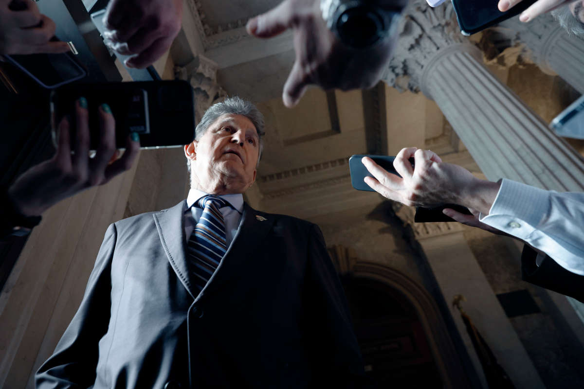 Joe Manchin is questioned by reporters