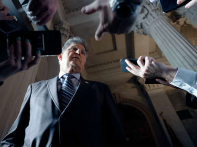 Joe Manchin is questioned by reporters