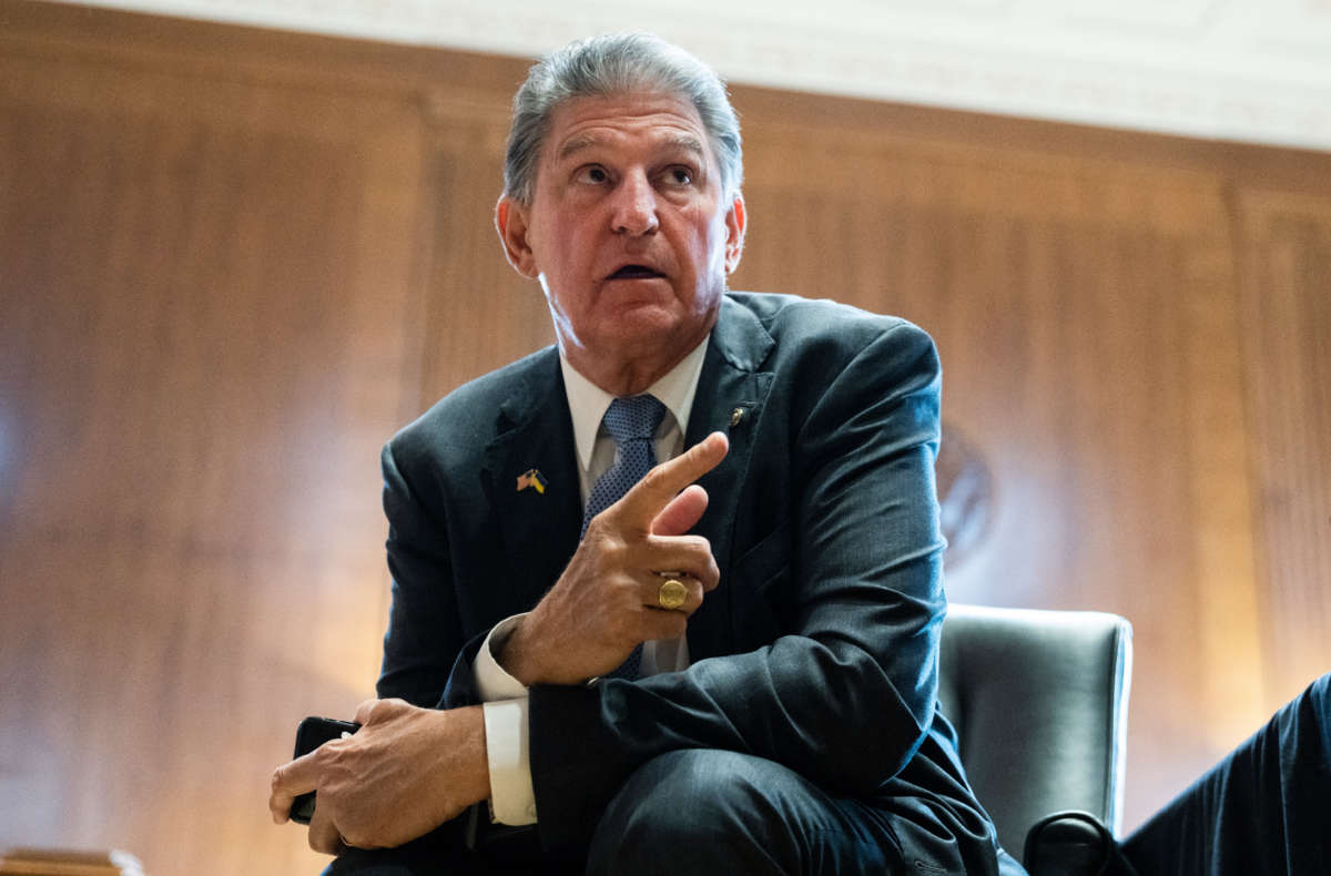 Sen. Joe Manchin attends a hearing in Dirksen Building on May 4, 2022.