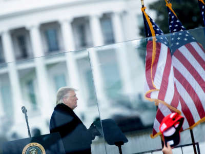 President Donald Trump speaks to supporters from The Ellipse near the White House on January 6, 2021, in Washington, D.C.