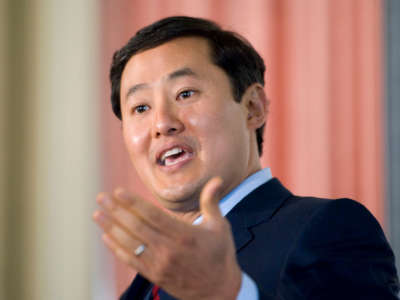 John Yoo speaks at the Sacramento Press Club in Sacramento, California, on July 21, 2010.
