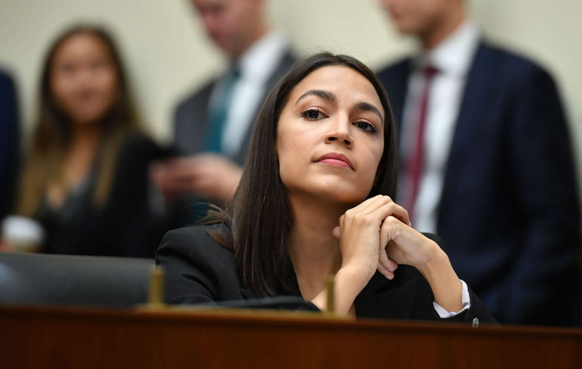 Rep. Alexandria Ocasio-Cortez listens during a hearing in the Rayburn House Office Building in Washington, D.C. on October 23, 2019.