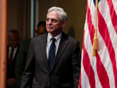 U.S. Attorney General Merrick Garland arrives at a press conference on June 13, 2022, in Washington, D.C.