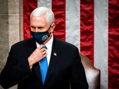 Vice President Mike Pence presides over a joint session of Congress on January 6, 2021, in Washington, D.C.