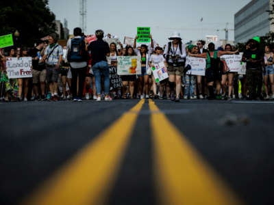 Abortion rights activists protest in Washington, D.C., on June 26, 2022.