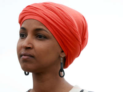 Rep. Ilhan Omar speaks during a press conference held outside of the U.S. Capitol Building on June 14, 2022, in Washington, D.C.