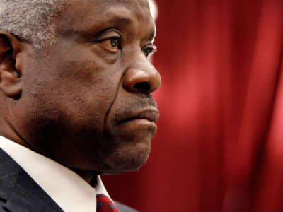 Supreme Court Associate Justice Clarence Thomas testifies before the House Financial Services and General Government Subcommittee on Capitol Hill, Washington D.C., on March 13, 2008.