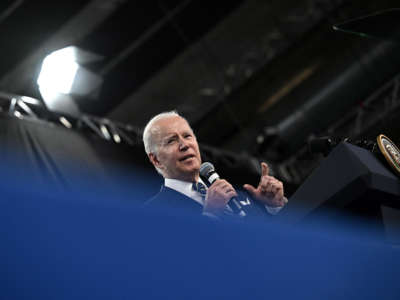 President Joe Biden addresses media representatives during a press conference at the NATO summit at the Ifema congress centre in Madrid, Spain, on June 30, 2022.