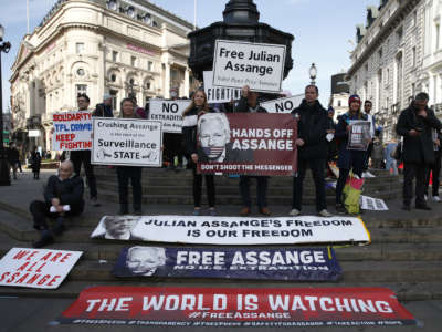 Julian Assange Supporters Protest In Central London