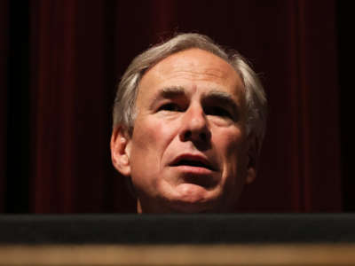 Gov. Greg Abbott speaks during a press conference about the mass shooting at Uvalde High School on May 27, 2022, in Uvalde, Texas.