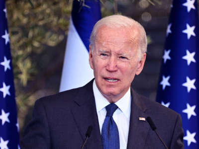 Joe Biden squints while speaking
