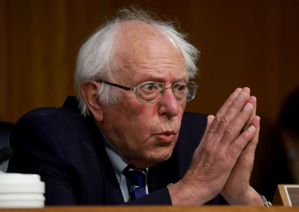 Sen. Bernie Sanders (I-Vermont) speaks during a hearing on Capitol Hill on June 16, 2022 in Washington, D.C.
