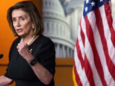 Speaker of the House Nancy Pelosi speaks during her weekly press briefing on Capitol Hill in Washington, D.C., on July 14, 2022.